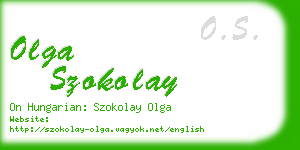 olga szokolay business card